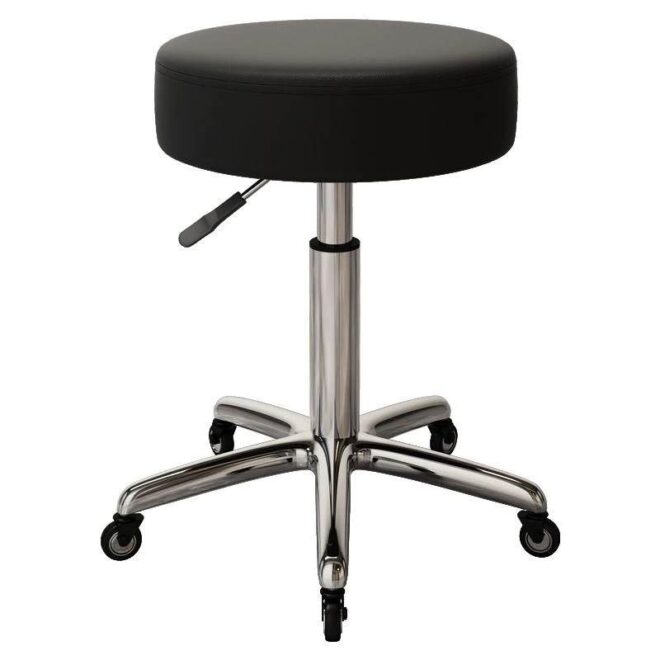 Salon Swivel Leather Stool Black