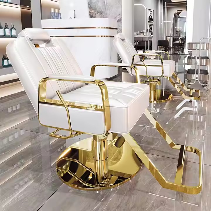 Reclining Barber Shop Chair barber Chairs White