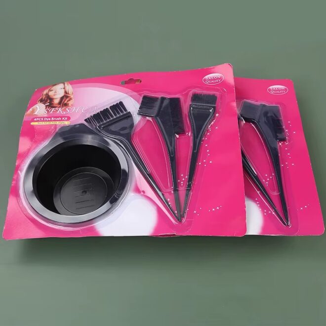 4pcs Dye Set Kit Hair Color Brush Comb Mixing Bowl