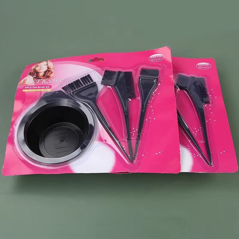 4pcs Dye Set Kit Hair Color Brush Comb Mixing Bowl